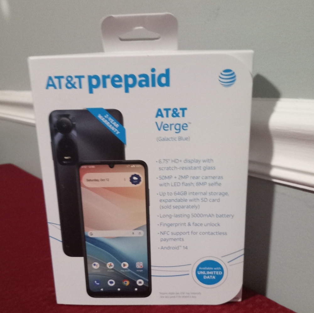 🌸Last One 🌸 New AT&T Verge 64GB Prepaid Smartphone Cell Phone [Locked to ATT]